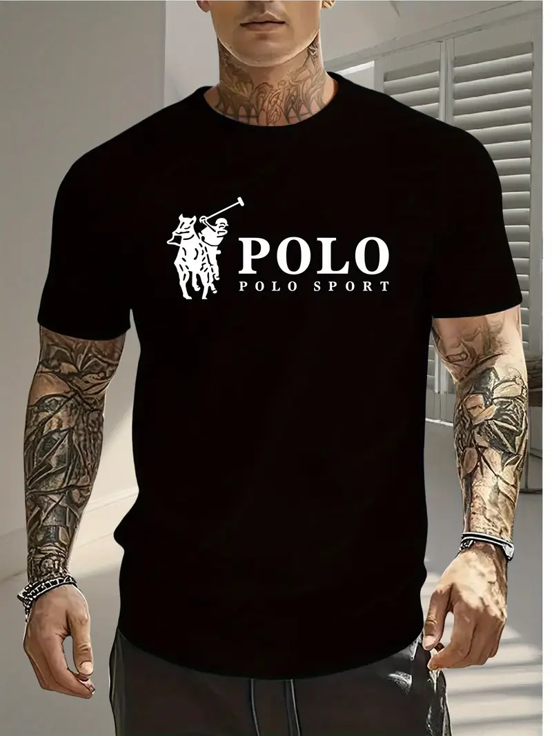 1pc mens summer sport graphic t shirt casual crew neck short sleeve stretch fabric regular fit geometric pattern polyester for adult details 0