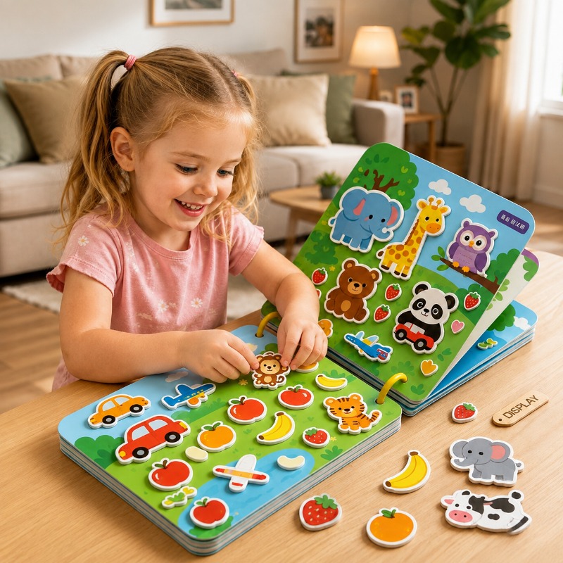 Children's Interactive Learning Sticker Book with Shapes