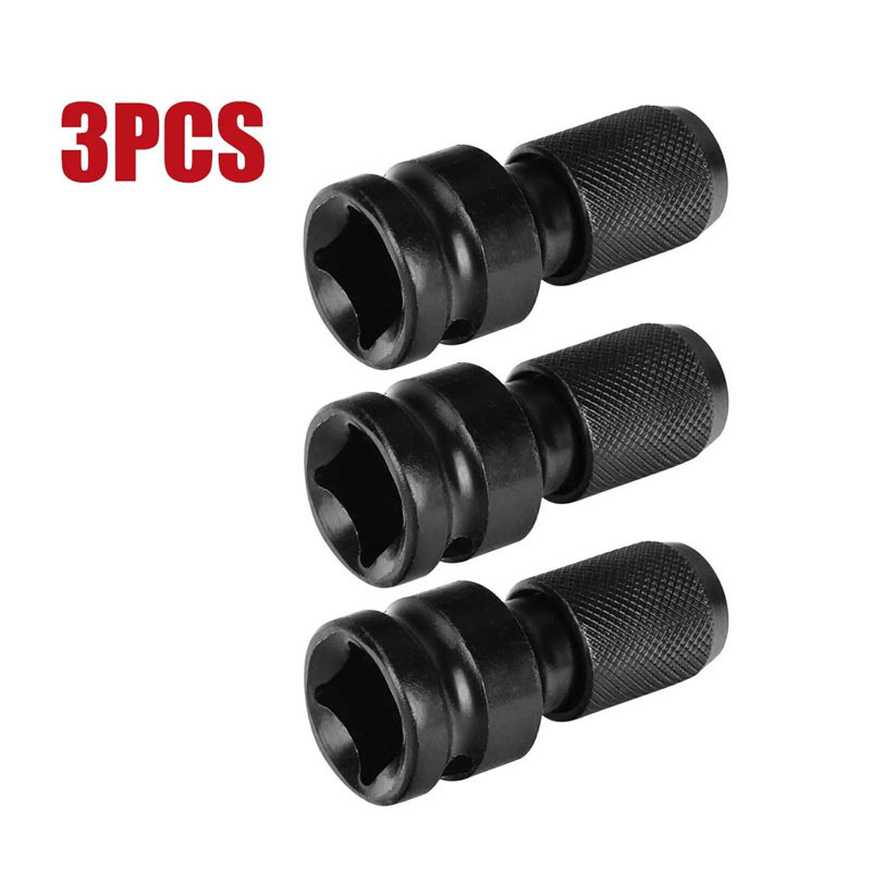 TEMU 3pcs Impact 1/2 Inch Square To 1/4 Inch Hex Ratchet Socket Wrench Socket Adapter