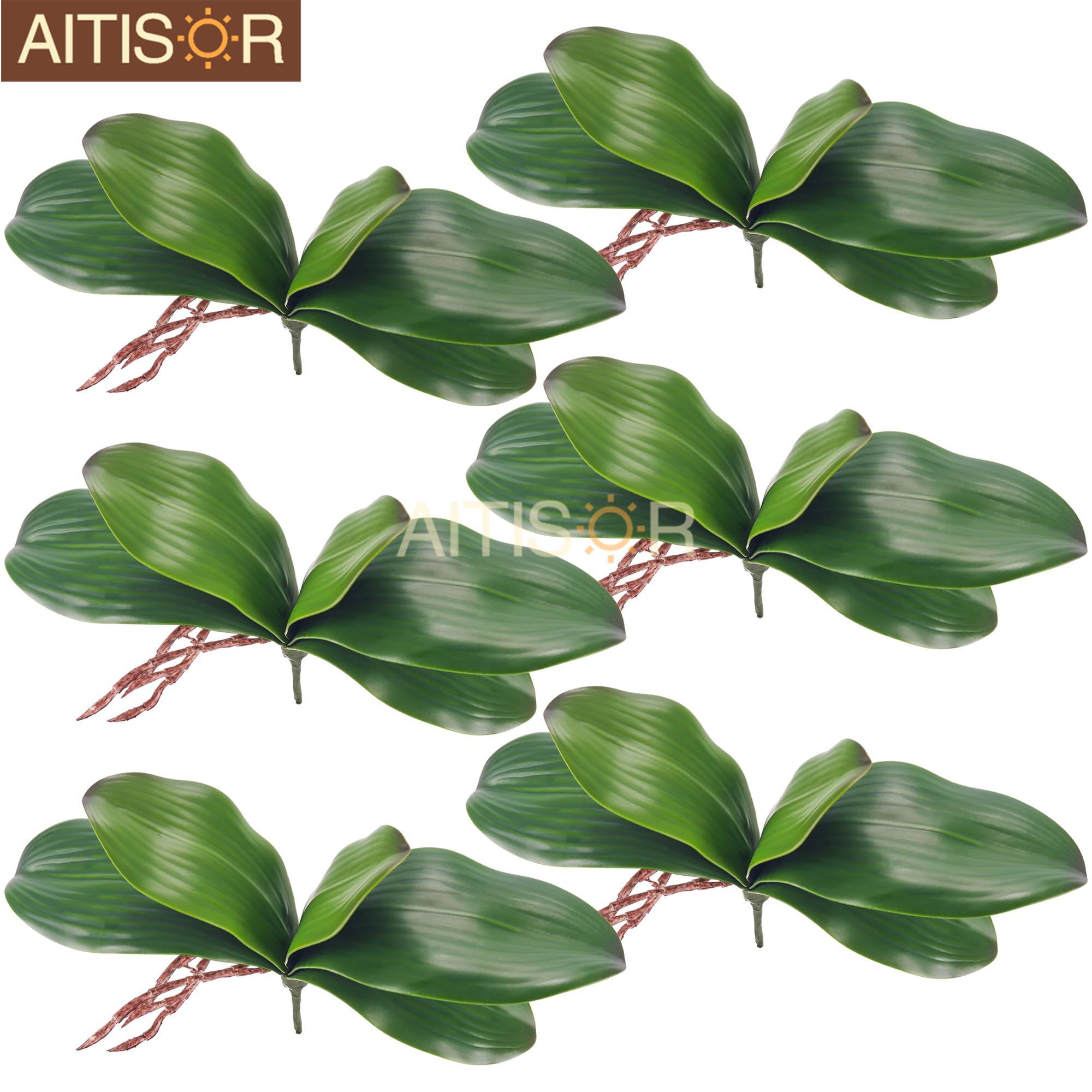 

Aitisor 6pcs Modern Artificial Orchid Leaves, Real Touch Plastic Plant Arrangement For Decor, Ideal For Easter, Thanksgiving, Valentine's, Father's & Day