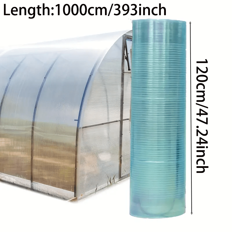 Uv Protection Polyethylene Transparent Skylight Board, 120cm X 1000cm Pvc Insulating Roof Panel, Durable Plastic Sheet For Greenhouse Agriculture Gardening Sunshade Cover