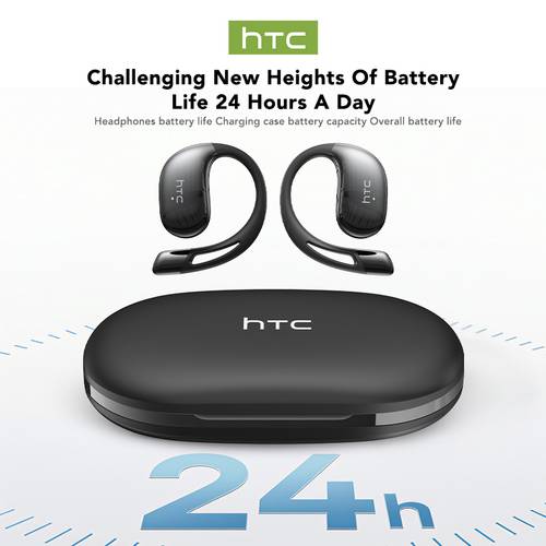 cuffie open-ear htc ne57, cuffie smart, traduzione intelligente ai (135 lingue), tecnologia wireless v6.0, display hd di potenza, qualità audio , riduzione del rumore efficace, adatte per sport, giochi, ufficio e altre