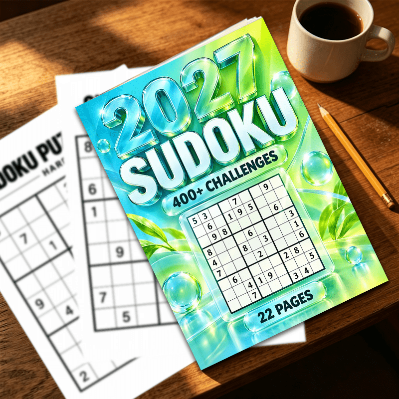 Fresh Green Crystal Transparent Sudoku Puzzle Book