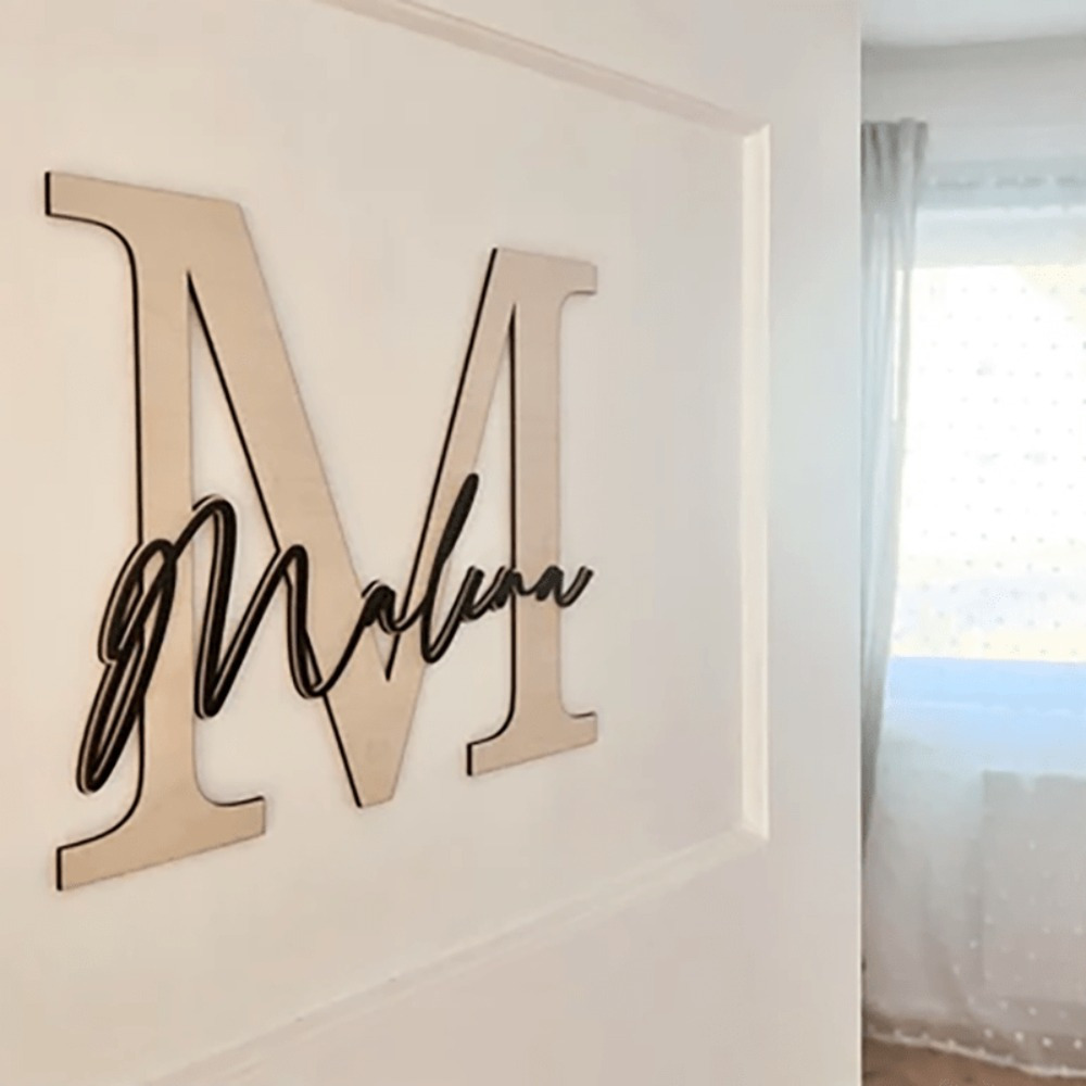 Customizable Wooden Name Sign for Nursery or Wall Decor