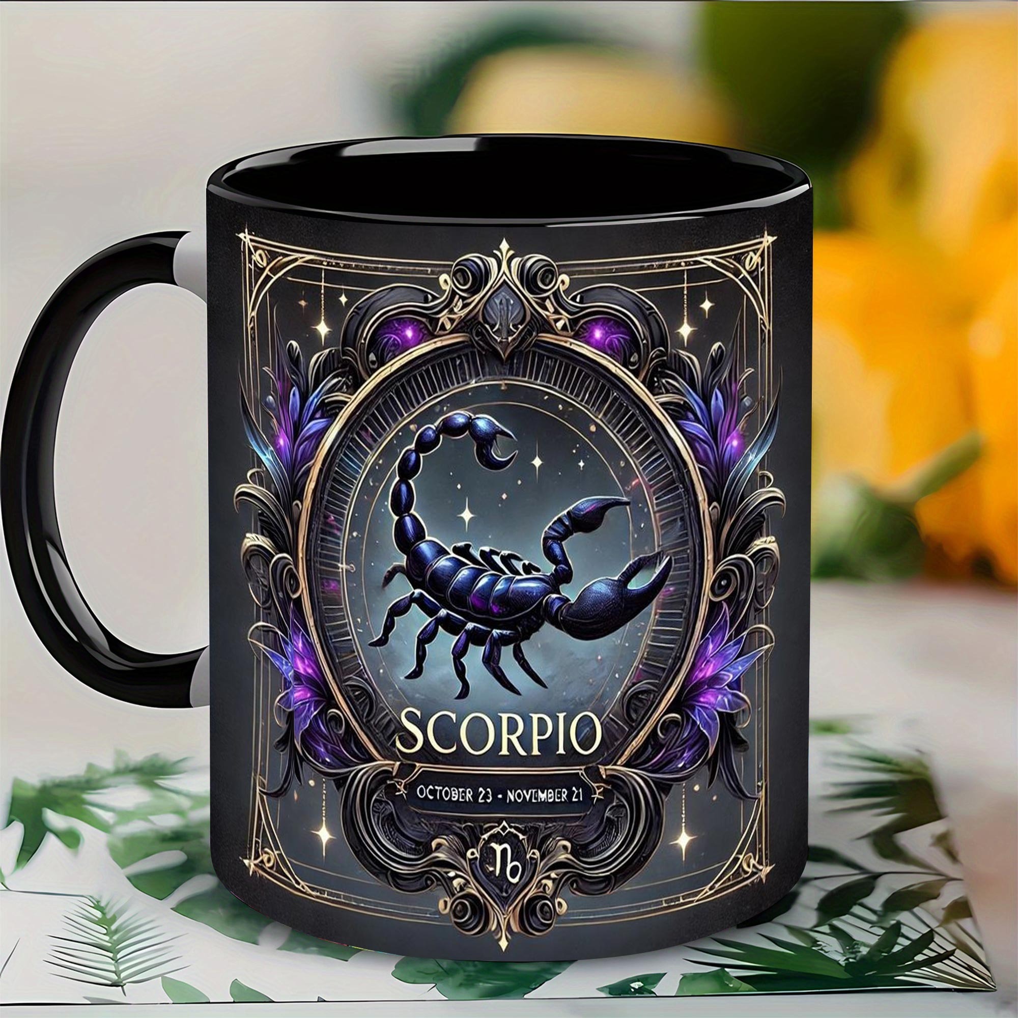 TEMU 1pc Scorpio 11oz Color Ceramic Mug, Design Printed Pattern, Suitable For Home And Office, Birthday Tumbler, Local Warehouse, Gifts For Men And