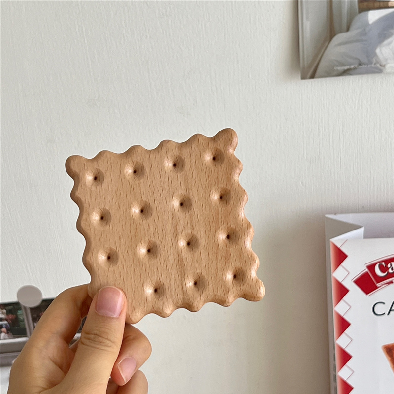 TEMU 1pc Sous-verres en Bois de Biscuit, Antidérapants et Isolants pour Café, Thé, Boissons, Protection de Table, Décoration pour Maison ou Bureau