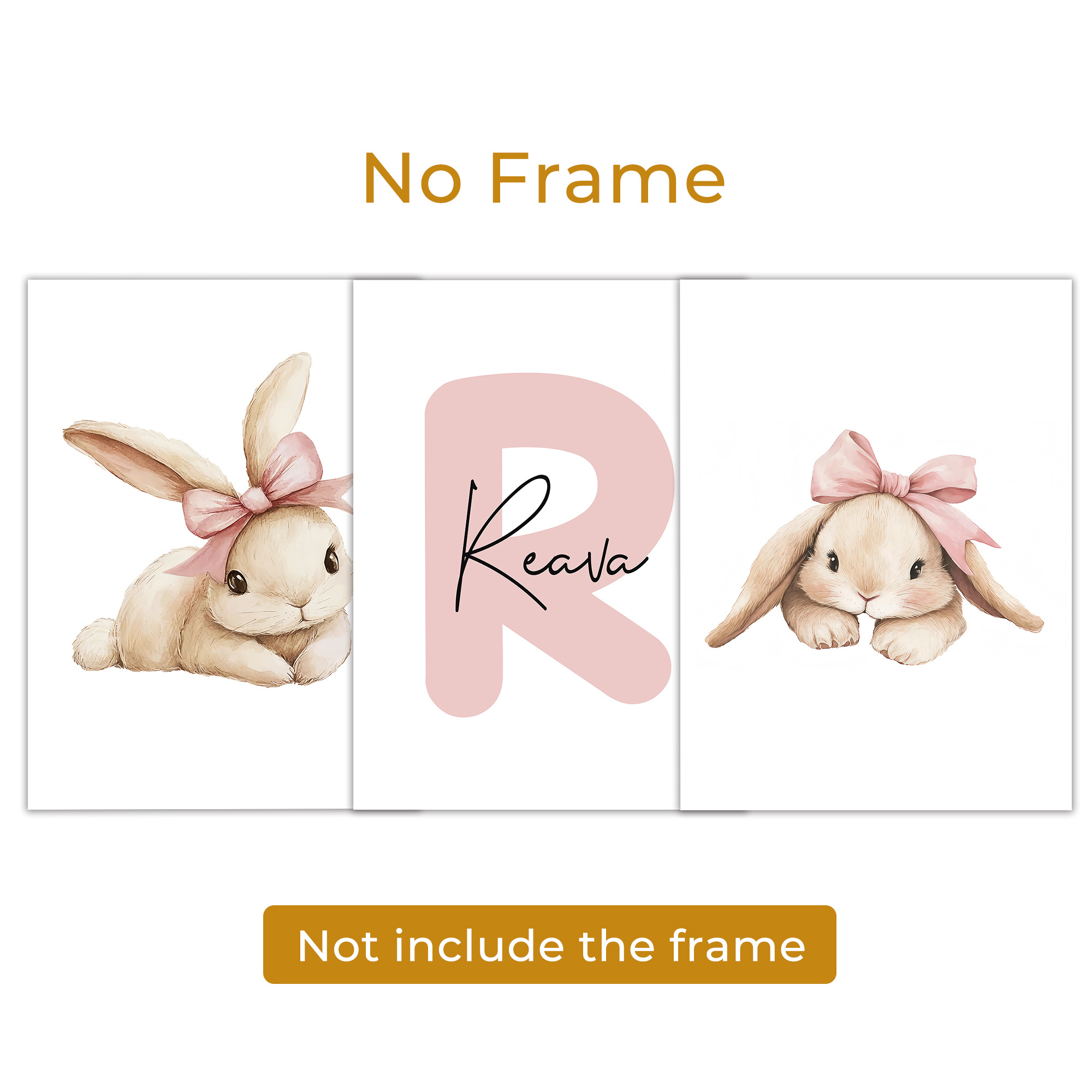 TEMU 2d Flat, 3pcs Personalized Cartoon Custom Name Canvas Poster Wall Art, Nursery Wall Art, Educational Wall, Living Room, Bedroom, Kitchen Home