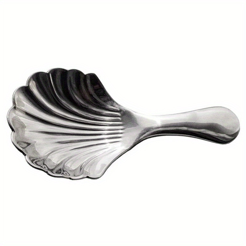 E-shop 1 Stück Retro-Design mit Muschelschale, Messlöffel aus Edelstahl - zum Messen von Teeblättern und Matcha, Messlöffel für schwarzen Tee,