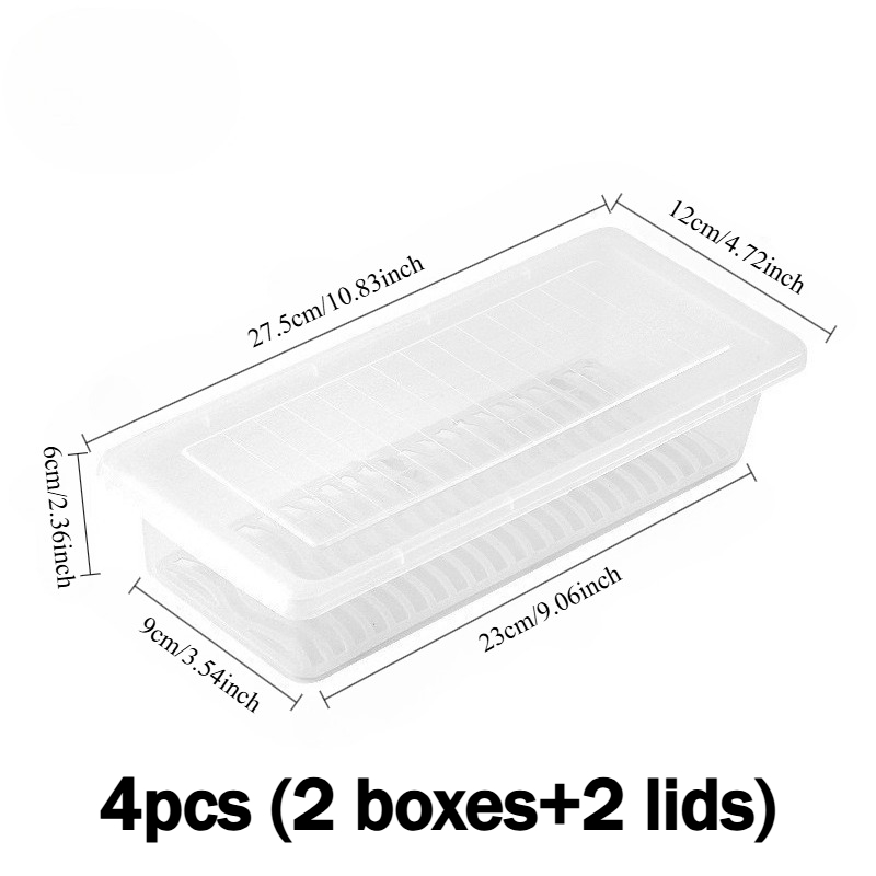 TEMU 4pcs Set Of Sealable Stackable Food Storage Containers With Lids And Removable Drain Trays - 2 Lids + 2 Containers - Fridge-safe, Essential