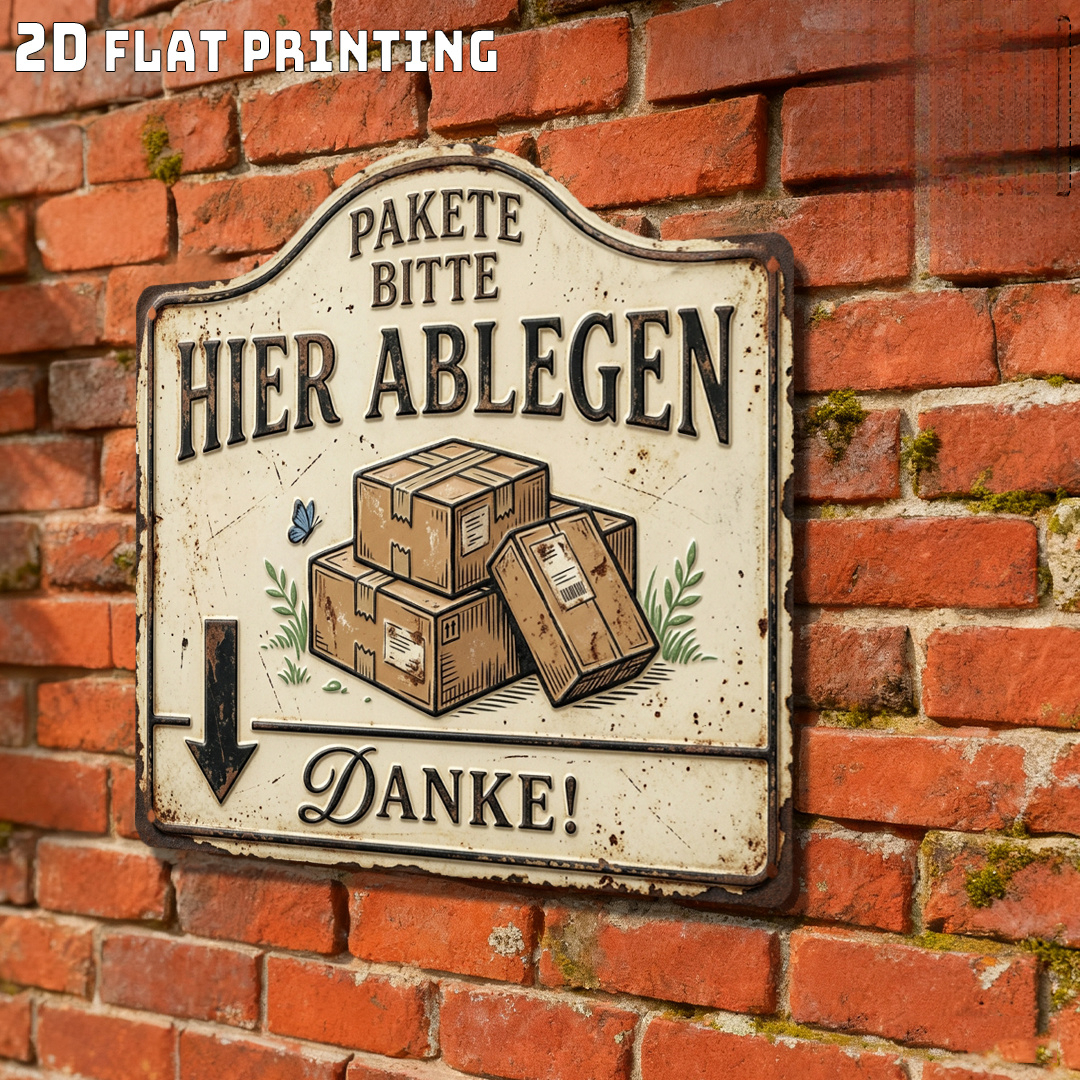 TEMU 2d Flat, [2d Flat] 1pc 2dflat Vintage Distressed Courier Sign Suitable For Outdoor/ Use, Rustic Delivery Marker With Courier-themed, Durable