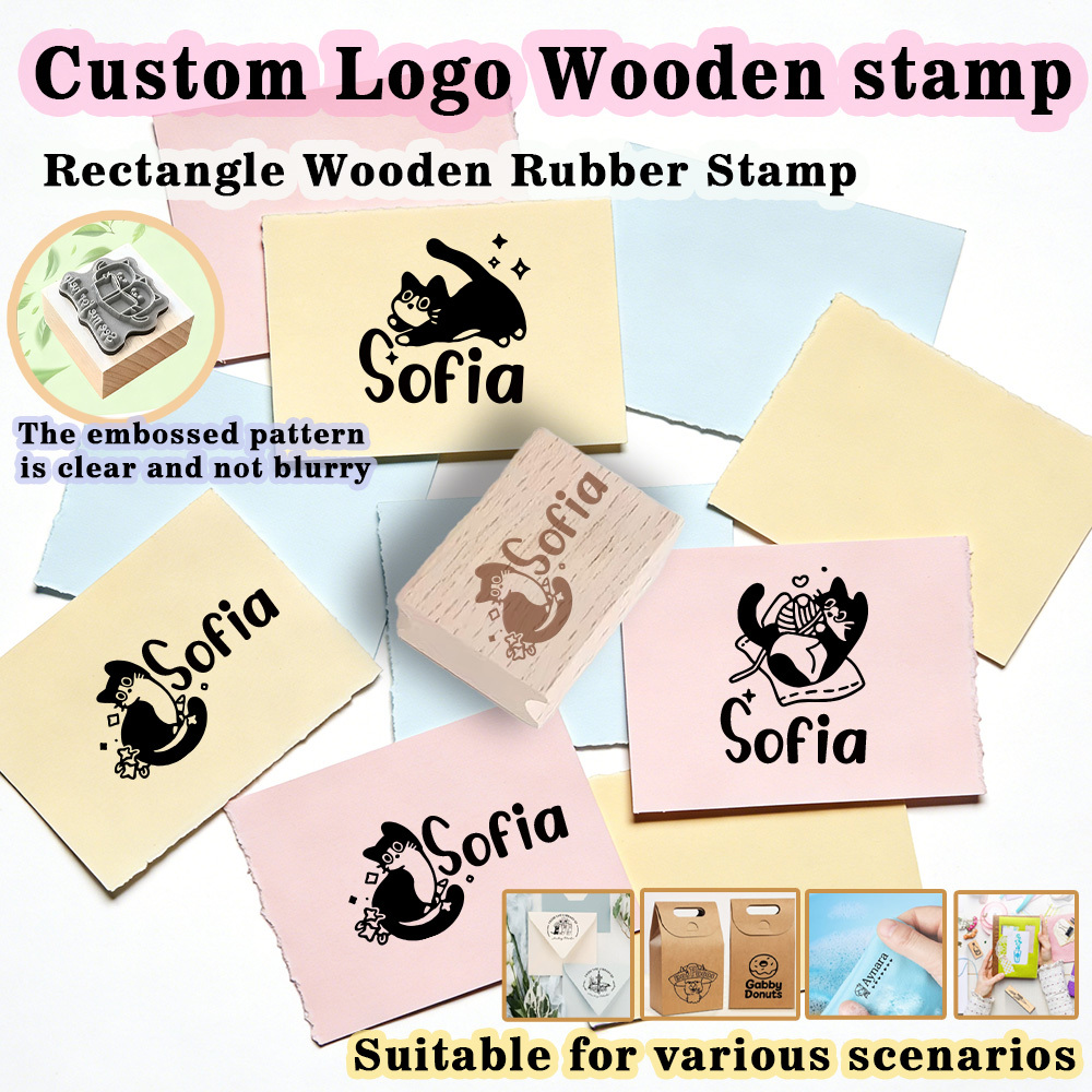 Cat Stamp with Custom Name/Initials for DIY Crafts