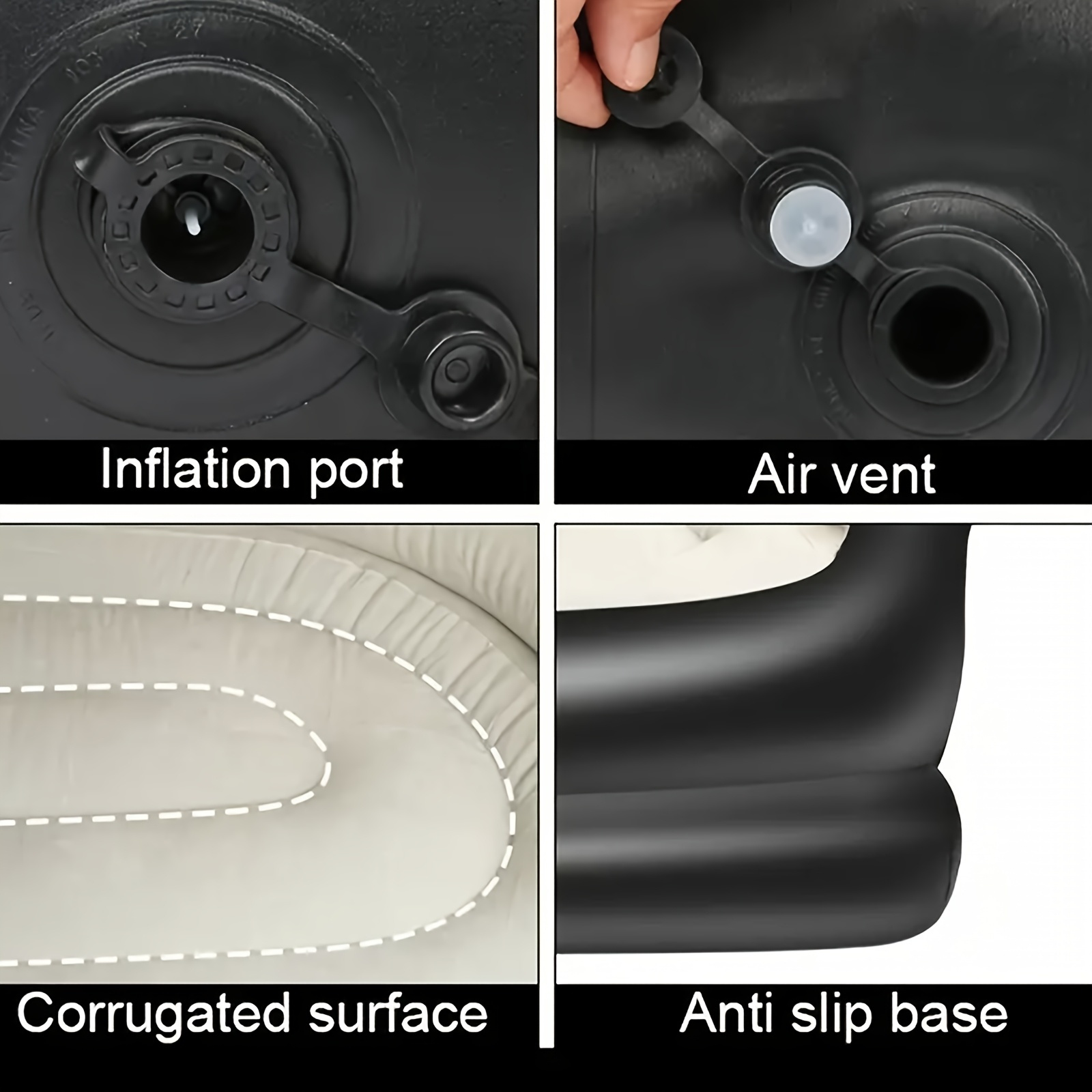 An Inflatable Outdoor Sofa, Portable Inflatable Couch, Foldable Double-Seat Inflatable Sofa, Portable Inflatable Lounge Chair, Equipped with an Air Pump, Featuring a PVC Frame, Suitable for Camping And Family Leisure.