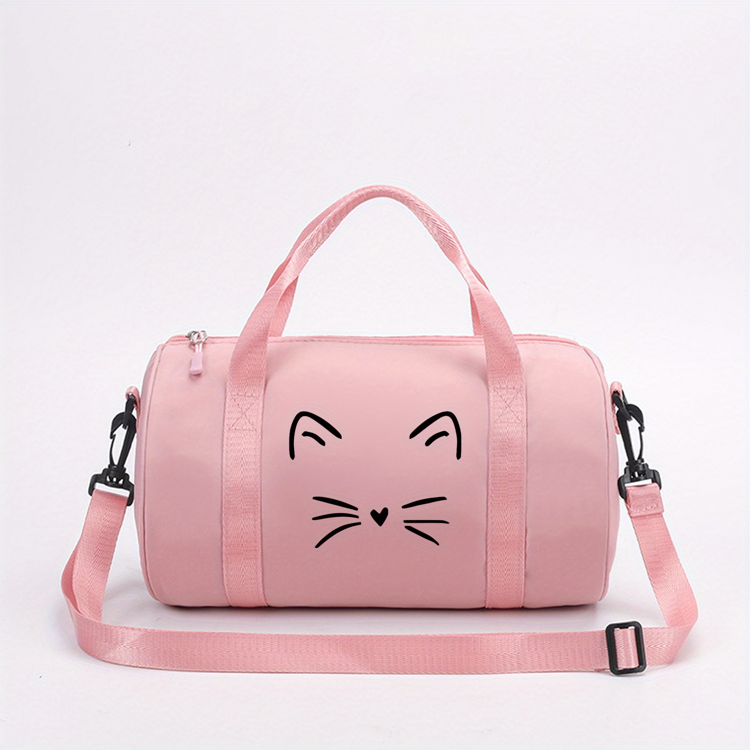 TEMU 1pc Cute Kitten Print Mini Handbag & Crossbody Bag With Kitten Face & - Compact Zipper Closure For Yoga, Dance, Gym, Daily Use - Suitable For &,