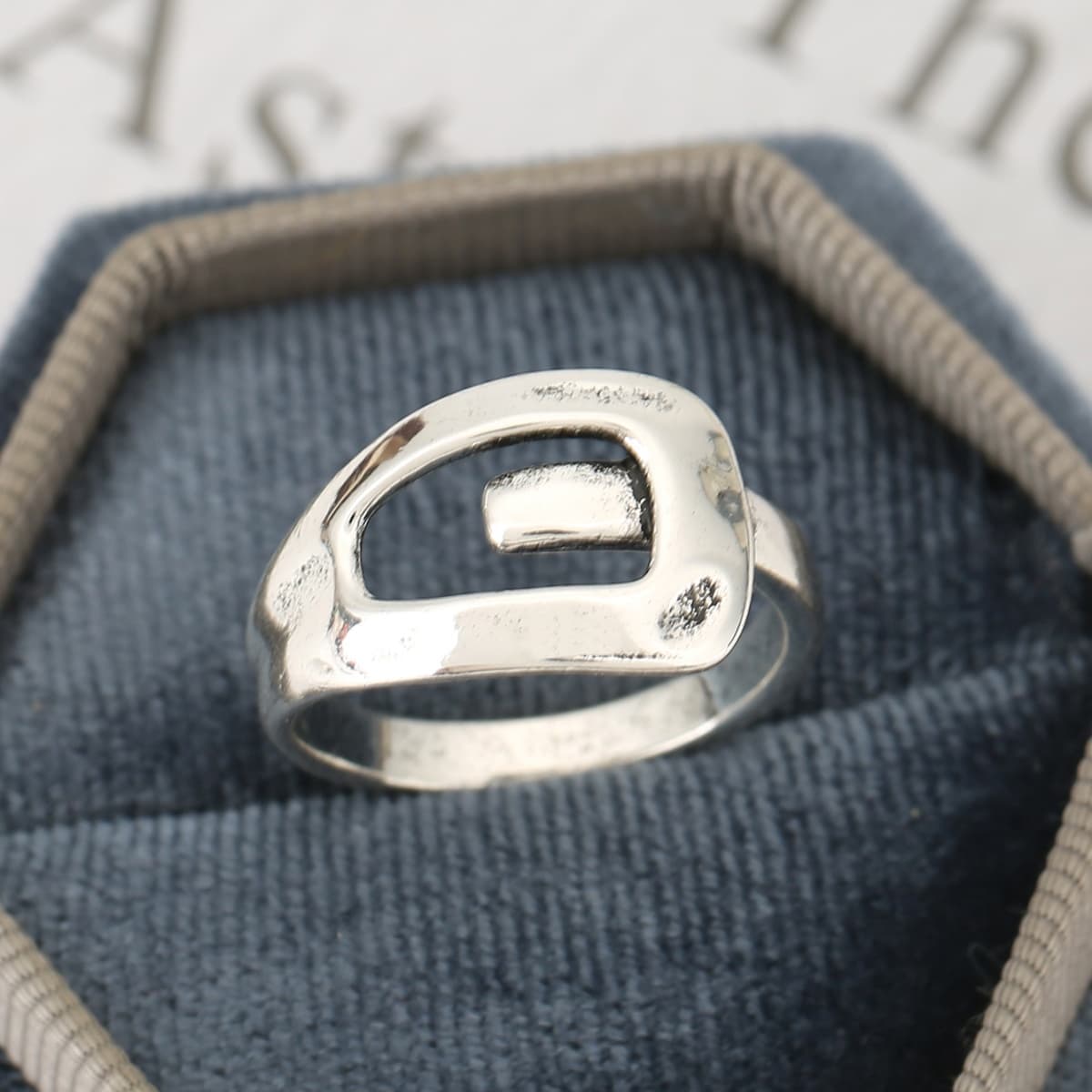 Unisex Vintage Distressed Minimalist Copper Ring