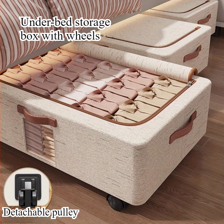 Premium Under-Bed Storage Bins with Wheels & Flip-Top Lid