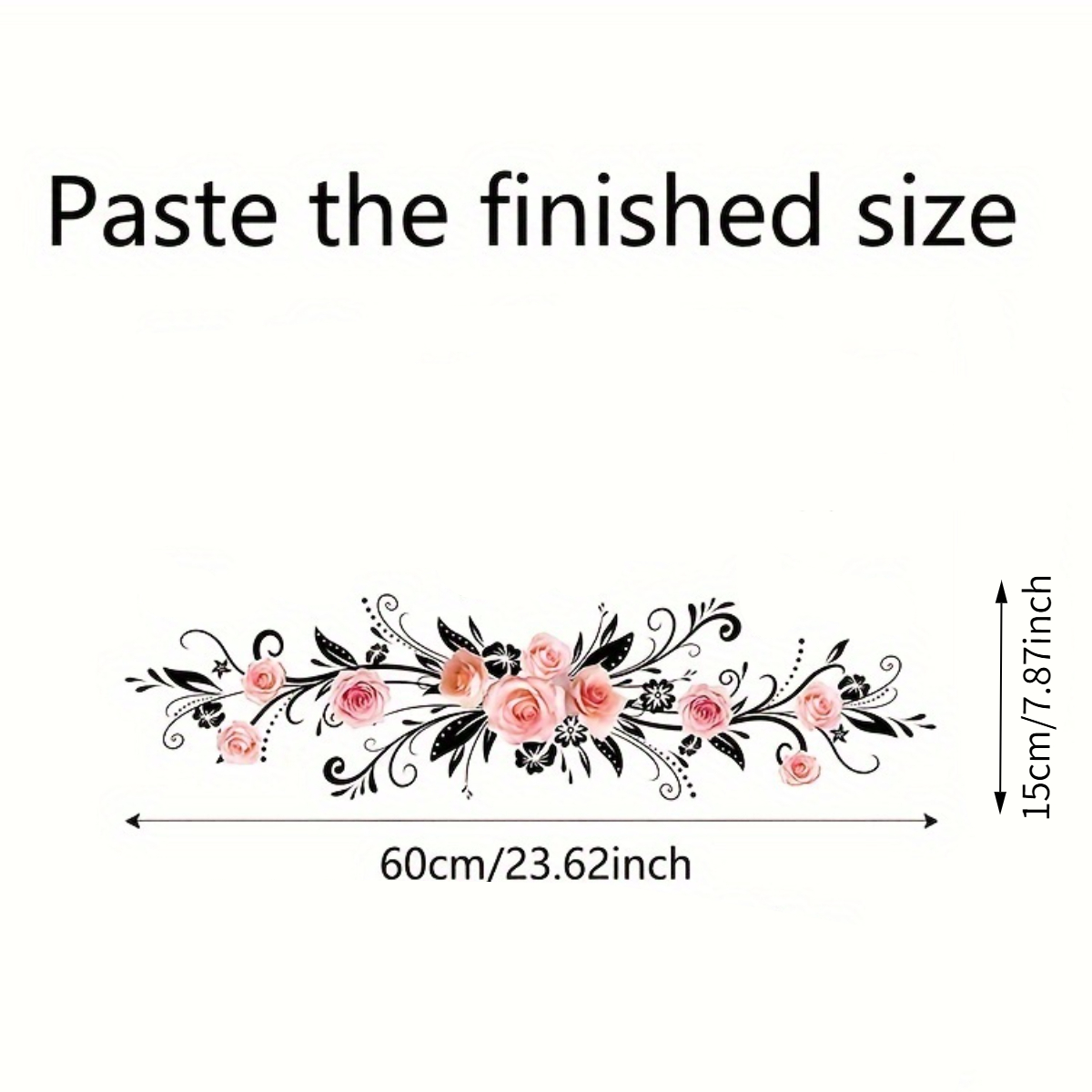TEMU Film Adhésif Motif Lierre de Roses pour Décoration de Maison et de Salle de Bain - Autocollant en PET pour Vitre avec Carreaux Amovibles et