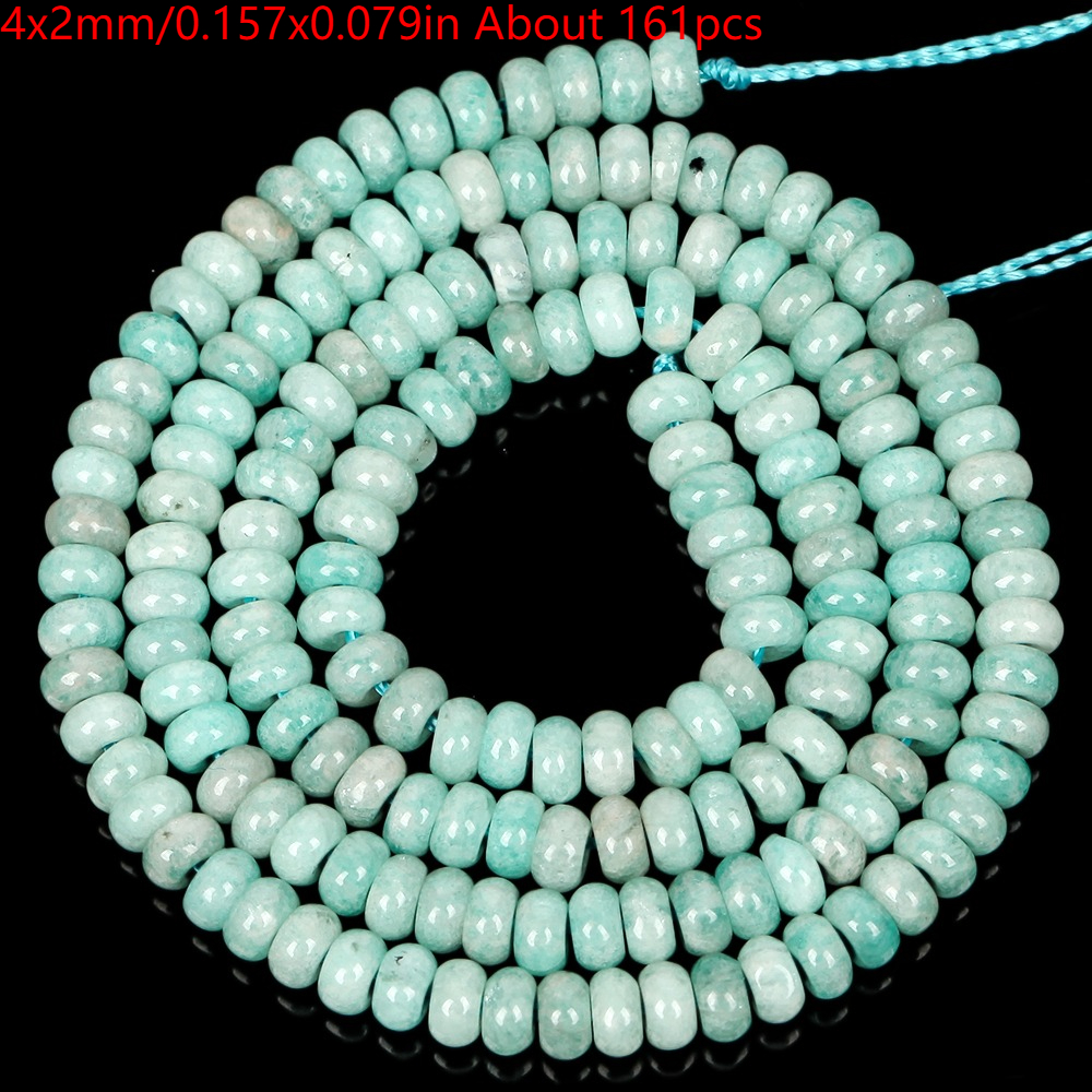 TEMU Perles et assortiments de perles 4x2mm Perles rondelles d'amazonite pour la fabrication de bijoux DIY collier Matériau décoratif 1 161 pièces