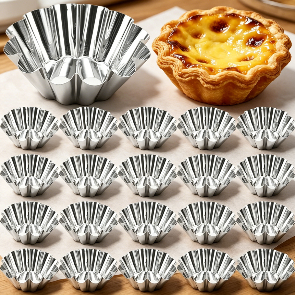 TEMU Stampi per mini cupcake da 30 pezzi, utensili da in acciaio inossidabile, robusti e durevoli, resistenti alla deformazione, adatti per preparare
