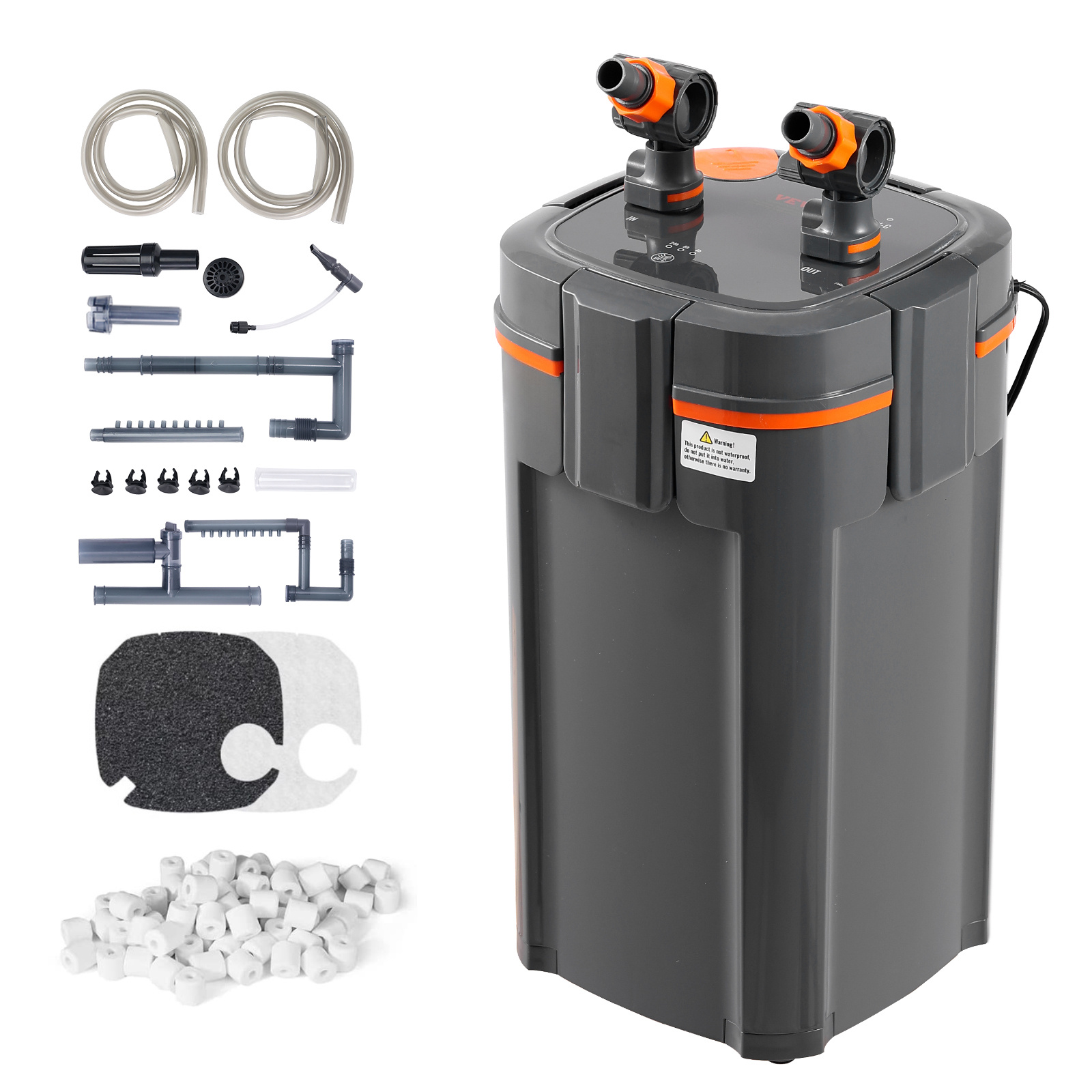 TEMU Happybuy Aquarium Filter 225gph, 2-stage Canister Filter 55 Gallon, Submersible Power Filter With Uv Protection For Fish Tanks, 10w