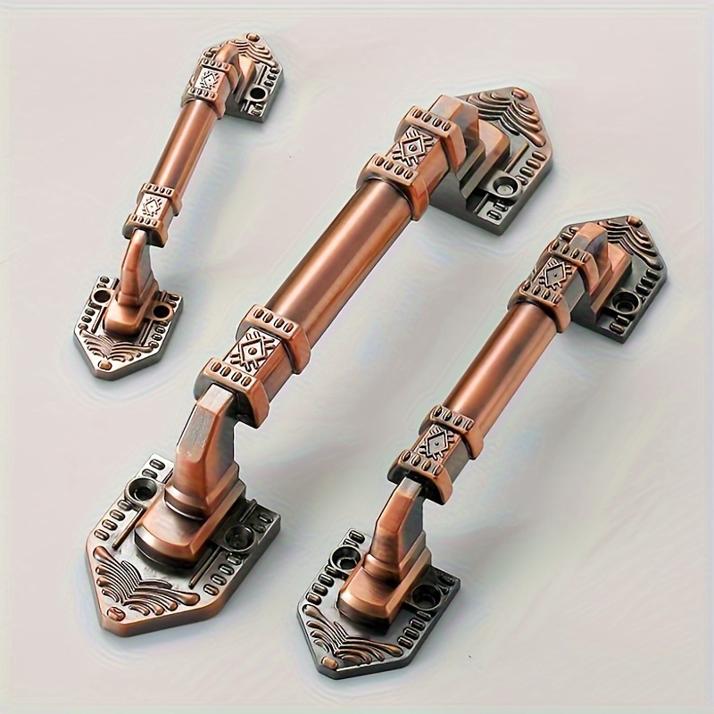 

2/4pcs Antique Bronze Aluminum Alloy Handles Set, Vintage Style Door, Cabinet, Drawer Pulls, Home Hardware Decor,