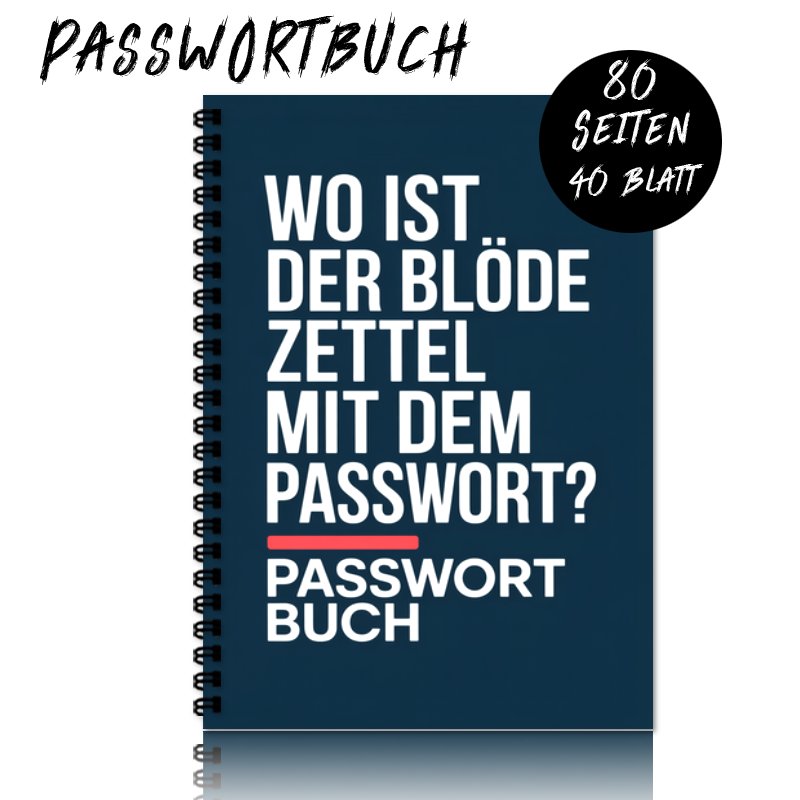1pc German Password Book | Spiral Binding Notebook A5, Security Tools For Use, With Navy Blue And Red Accent, Perfect Gift For Seniors And Password Management