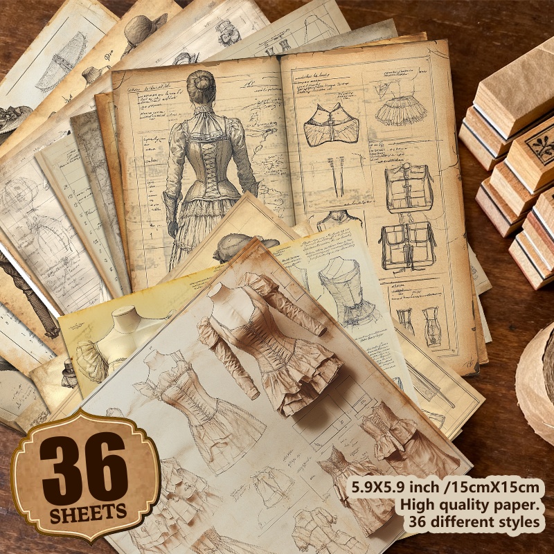 E-shop 36 einzigartige Vintage-Spitzenkleid-Designs für Scrapbooking, Dekoration und Basteln. Geeignet für Vintage-Tagebücher, Bastelarbeiten,