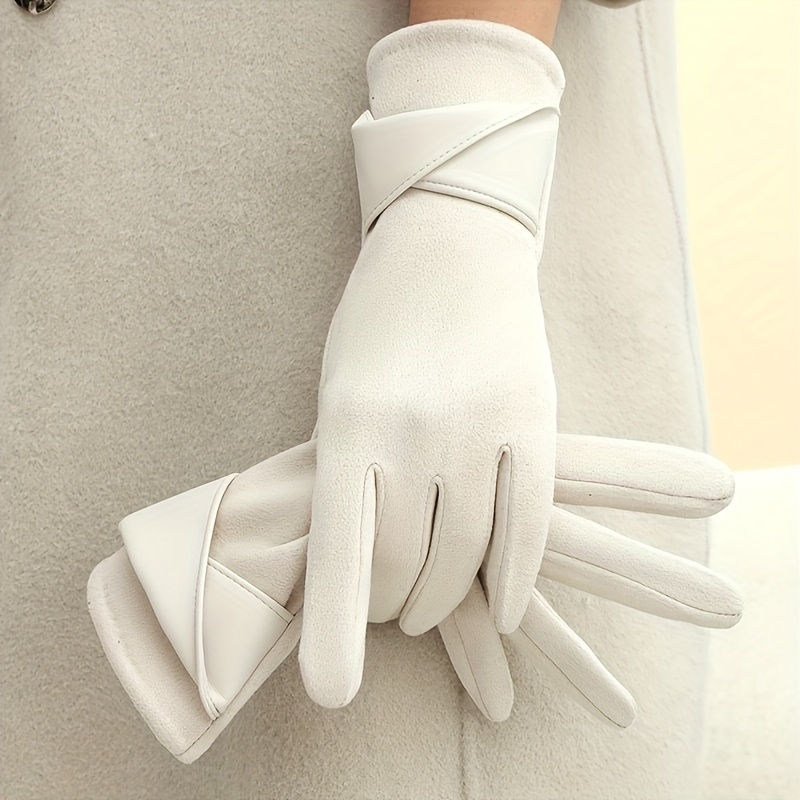 chinese dress ladies 1960's white leather ladies dress gloves... so pretty main image 0