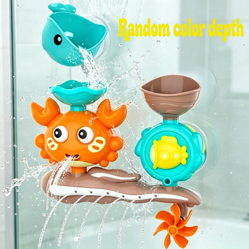Image of Crab Water Play Bathroom Toy, Part Is Observing Different Effects, 2 Types Of Water Flow, And A Water Play Experience, Increasing Kids' Fun, Random Color Depth