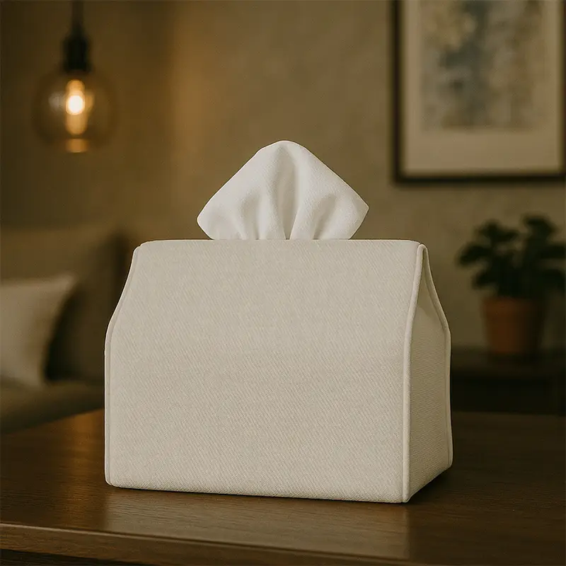 elegant modern white beige tissue box with lid decorative storage organizer for home christmas durable multi purpose napkin dispenser square design with rounded edges beige fabric cover for room bedroom decor stylish party tissue box with beige lid compact and functional for tissues ideal for festive and everyday use decorative tissue box cute tissue box holder vintage tissue box decorative tissue box holder Product details 4
