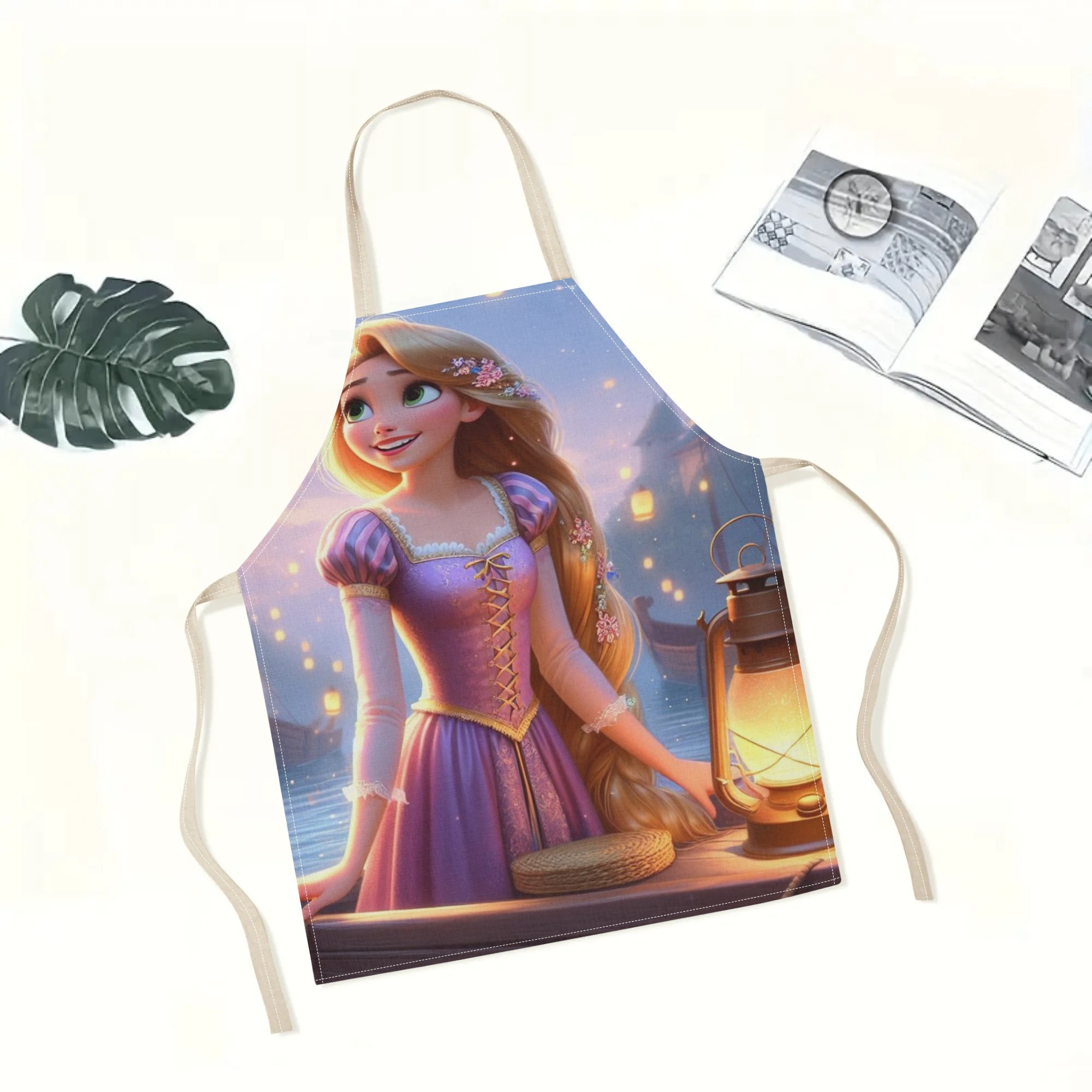 disney   a stylish waterproof apron featuring a cute cartoon design of princess  .   beautiful, fashionable, and simple, making  uitable for hotels, supermarkets, restaurants, fru hops, milk tea stalls, and   home use. details 0