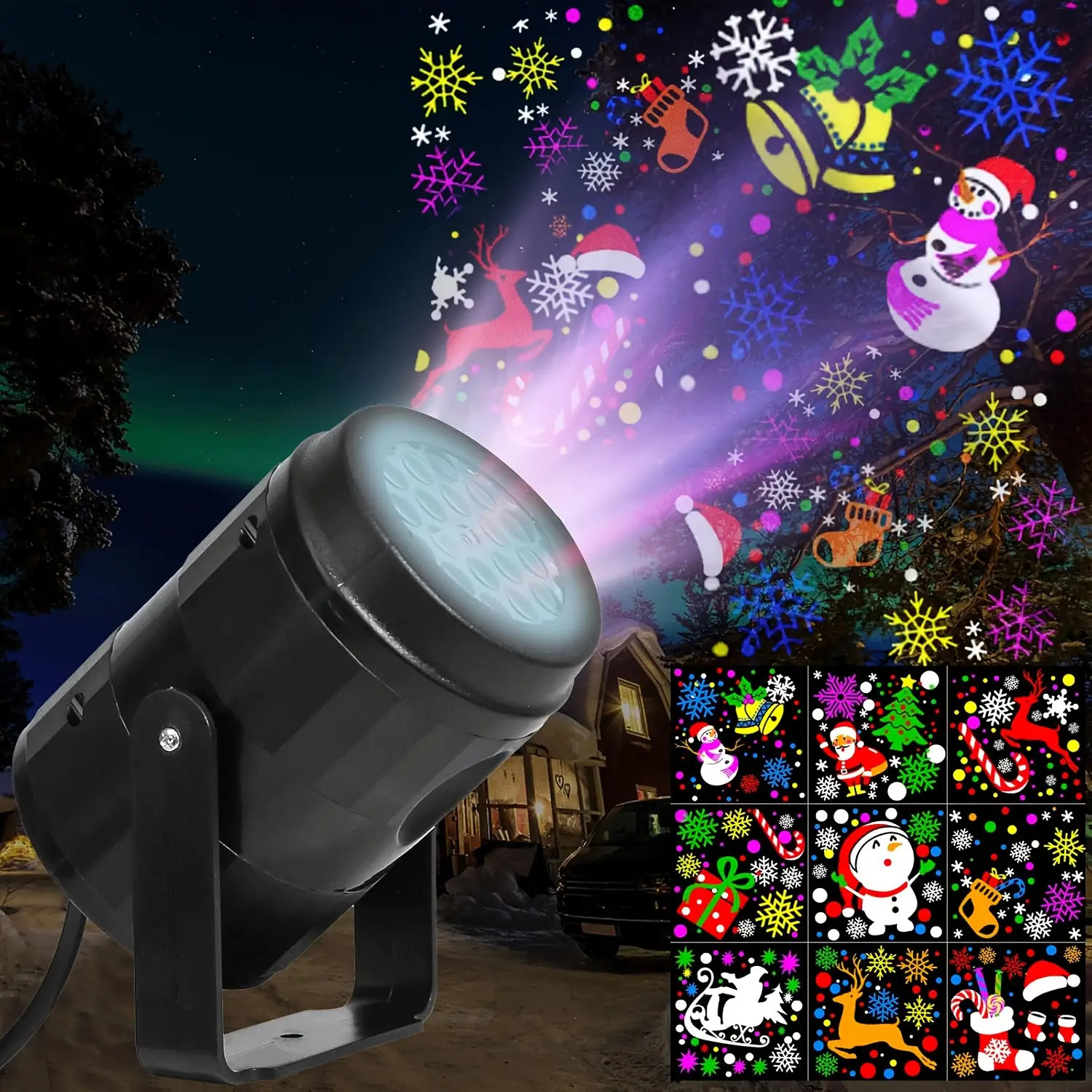 proyector led navideño con usb de  : luces móviles para interiores/exteriores - diseños dinámicos del muñeco nieve,   y paisajes invernales. luz proyectora autónoma ideal para fiestas (navidad,  ),   o  . plástico  , montaje   sin cables requeridos. ¡luces festivas que decorarán tu hogar!p decoraciones navideñas,lámpara de proyección   de nieve,proyectores de navidad para exteriores,proyector de luces navideñas, 2