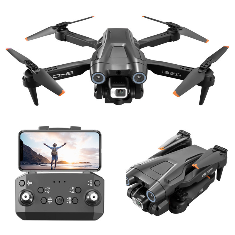 I3 Camera Foldable Drone With Obstacle Avoidance, Positioning, Fpv Wifi, & Landing, 2 Batteries - Beginner Rc Quadcopter Gift