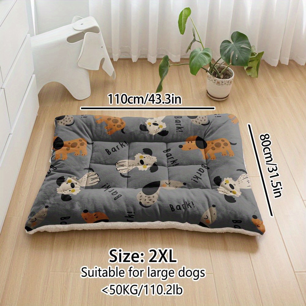 TEMU Extra Large Plush Dog Bed Sofa, Animal Dog Print Dog Cage Mat, Machine Washable Dog Bed, Dog Nest Mat, Suitable For Small, Medium, And Large