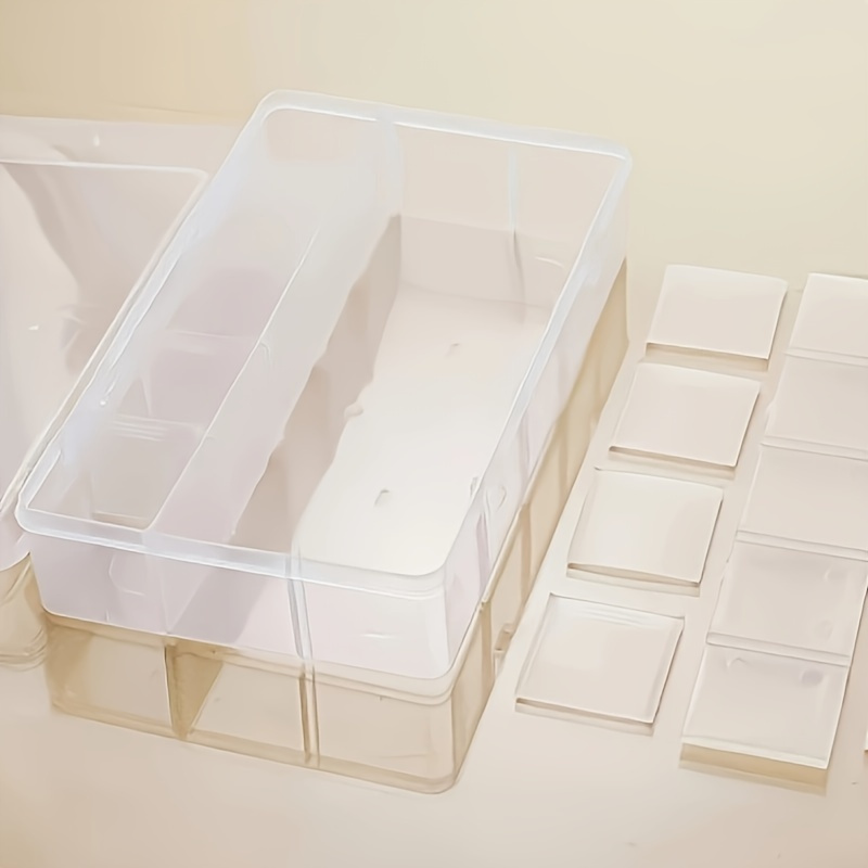 2pcs large transparent plastic storage box with 15 compartments suitable for beads jewelry   transparent plastic storage box for jewelry jewelry box bead organizer     rectangular container lightweight organizer sturdy construction compartment organizer home organizers craft enthusiasts jewelry boxes Product details 4