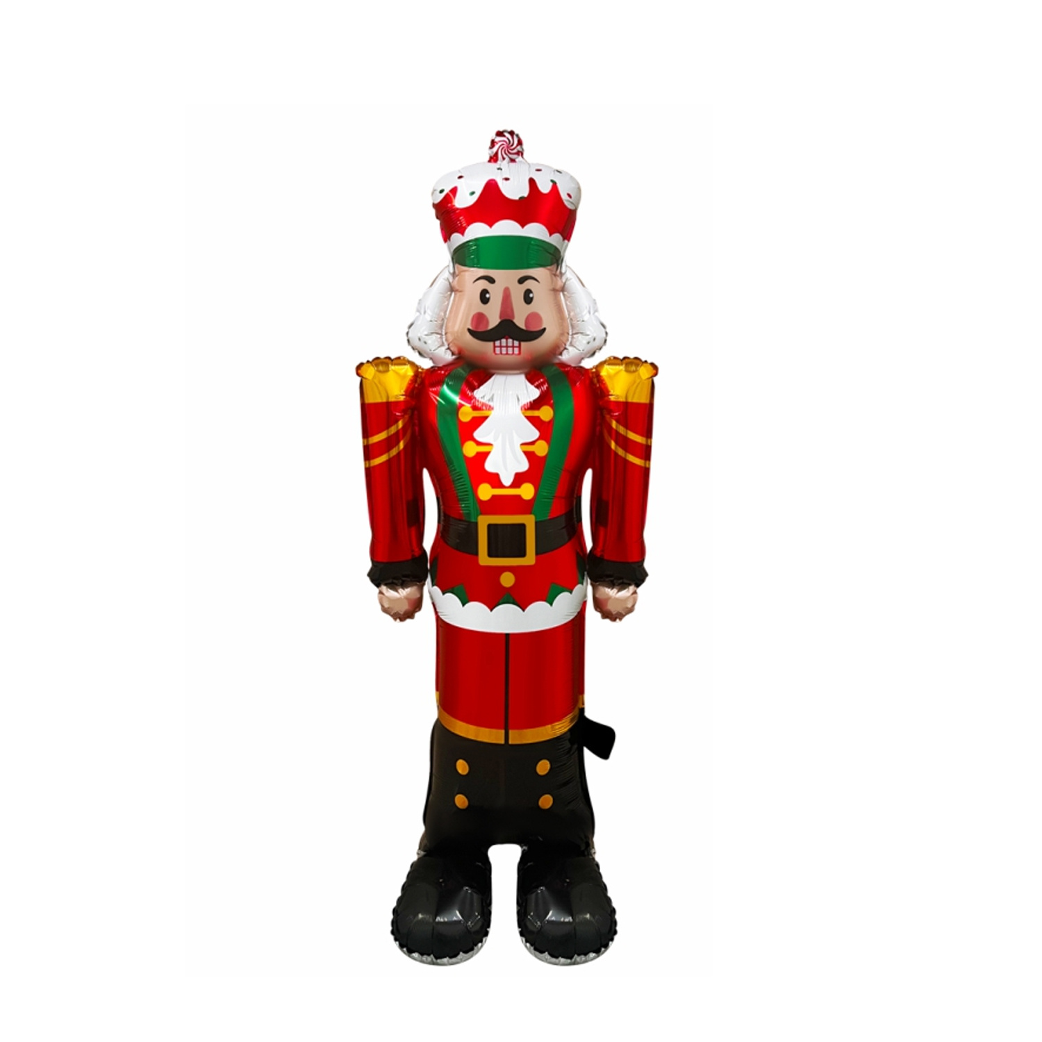 TEMU 61-inch Extra Large Standing Nut Soldier Balloon Standing Christmas Cake Hat Nut Clamp Balloon Suitable For Christmas New Year Party Decoration