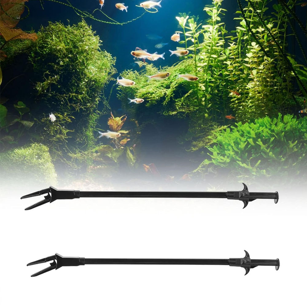 TEMU 2pcs Long-handled Aquarium Tweezers - Suitable For Aquatic Plant Cultivation, Algae Removal, Feeding, And Daily Aquarium Maintenance