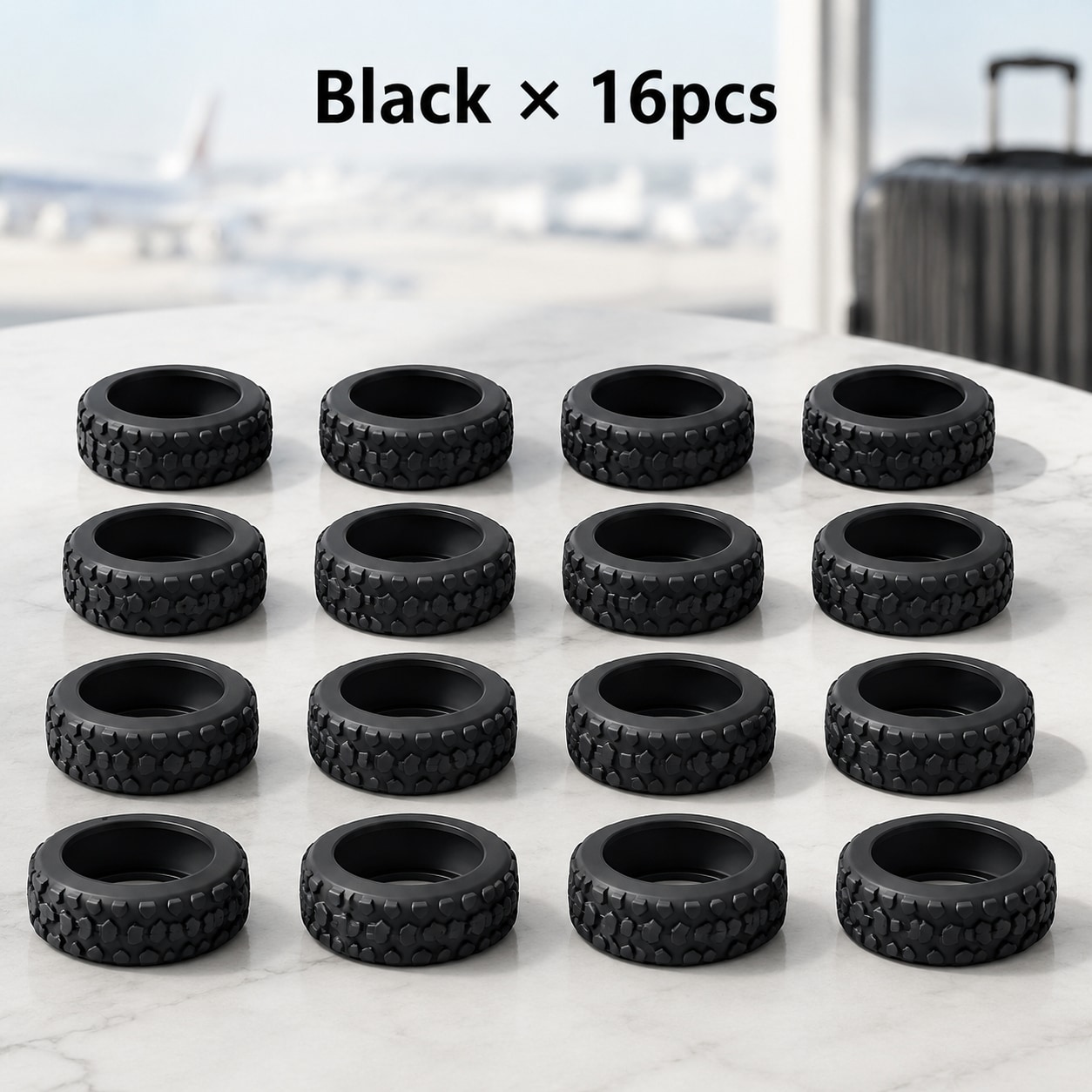 TEMU 16pcs Silicone Luggage Wheel Covers, Wear-resistant And Noise Reduction Suitcase Caster Protectors, Tire Tread Replacement Wheels Guard For