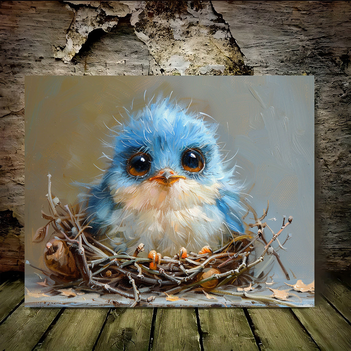 

For Oil Painting On Wooden Canvas, 11.8x15.7 Inch - Living Room Or Classroom Wall Decor, In Its Nest, Thanksgiving , Christmas , Halloween , Single Party , Anniversary , Room Decor