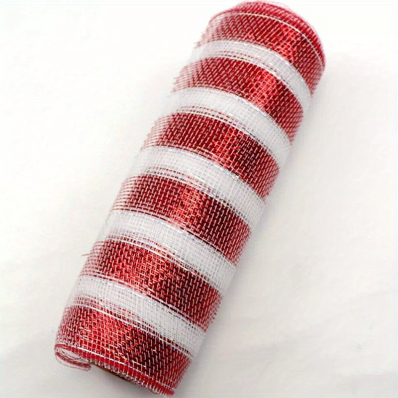 TEMU Candy Cane Decor Mesh Roll 26cmx10yard Christmas Tree Strip Ribbon
