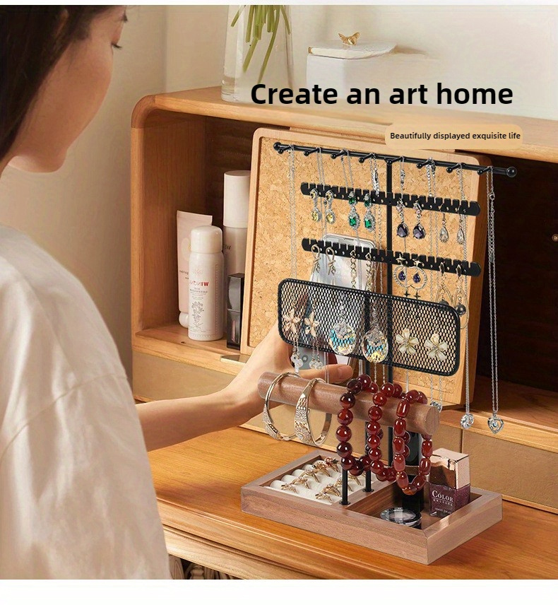1pc of metal jewelry rack earring and ring storage box bracelet hanger exquisite jewelry rack necklace and jewelry display rack household dressing headband earring and hair accessory storage rack   Product details 8