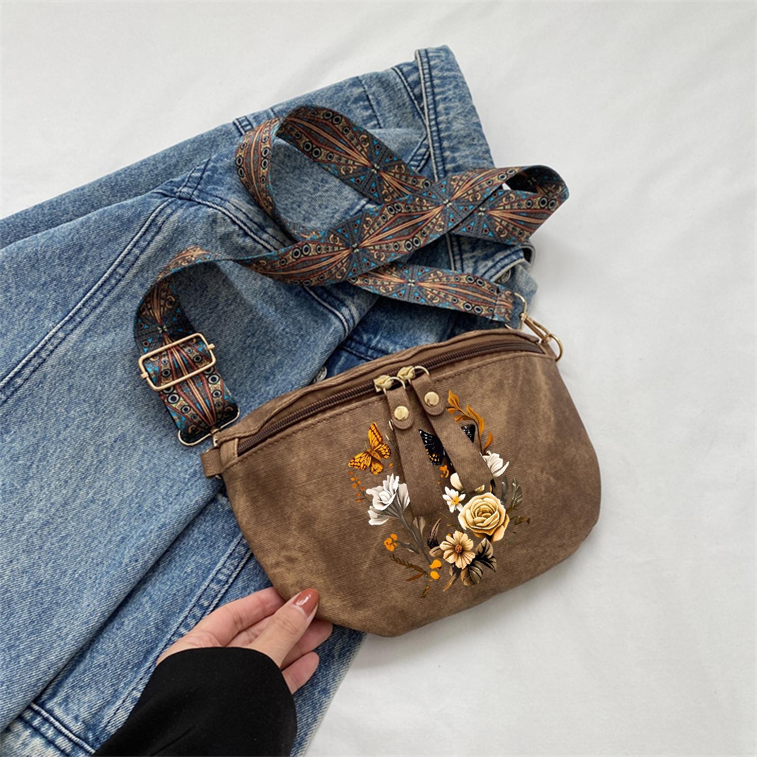 TEMU Warm Brown And Style Wide Shoulder Strap Chest Bag Women's High Quality Crossbody Small Bag Fashion Waist Bag Casual Outing All-match Women'