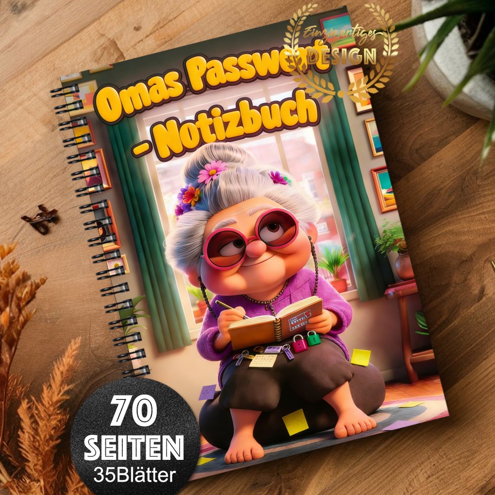 TEMU 1pc Password Notebook For Internet & Computer Login, German Edition Password Planner For Home Or Office, Vintage Seniors Design, Recording
