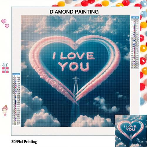 new large size 5d diamond handmade living room bedroom decorative canvas blue heart i love you airplane smoking independent with diamonds home diamond kit drill art