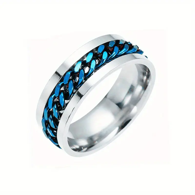 mens rotatable chain ring interchangeable metallic links stackable jewelry for everyday formal wear durable modern ideal gift for him birthday anniversary valentines day year round versatile mens jewelry versatile accessory contemporary style fashionconscious men stylish accessory sturdy construction fashion enthusiasts Product details 3