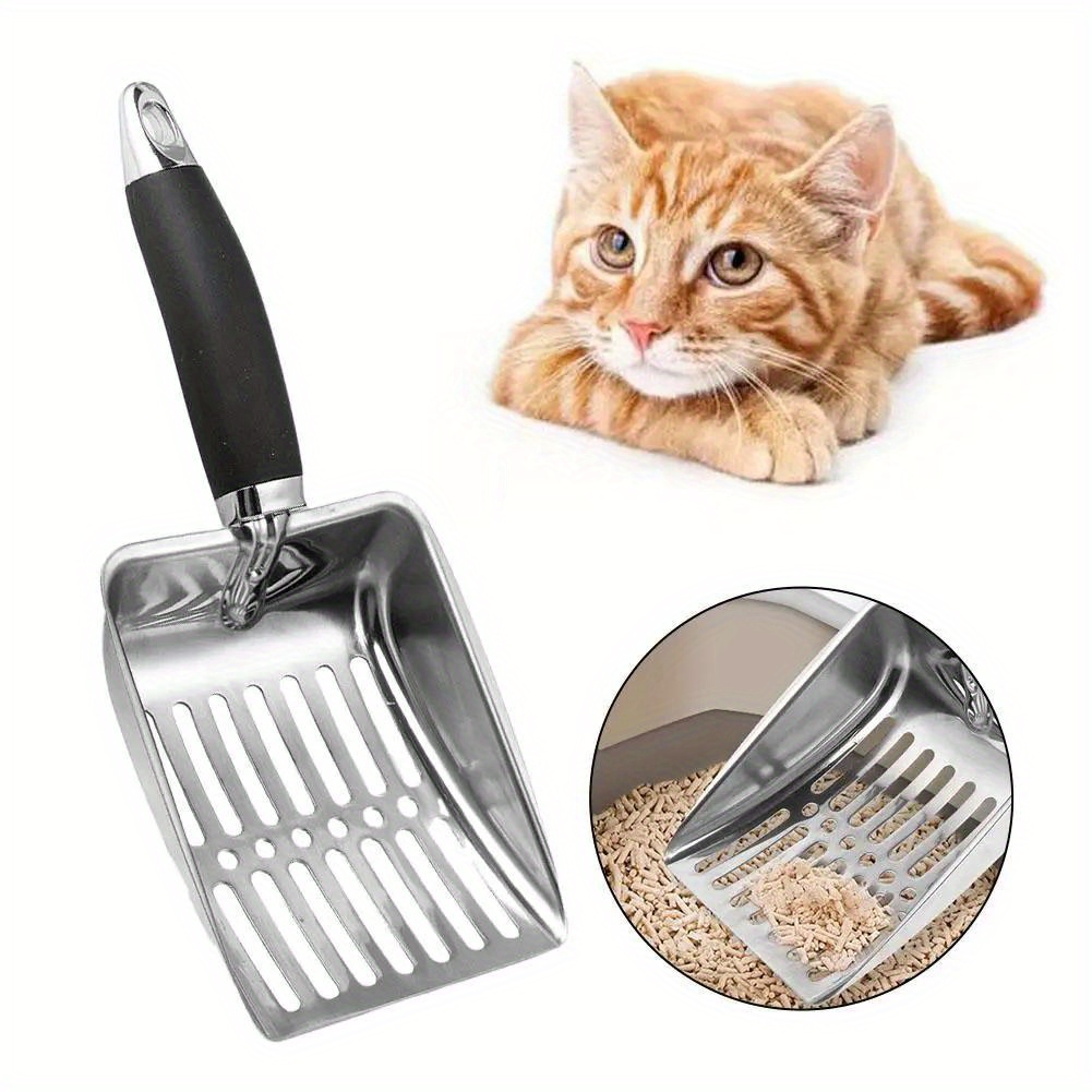 1pc stainless steel cat   with long handle   sand leakage design ideal for cat litter cleaning pet waste removal tool Product details 3