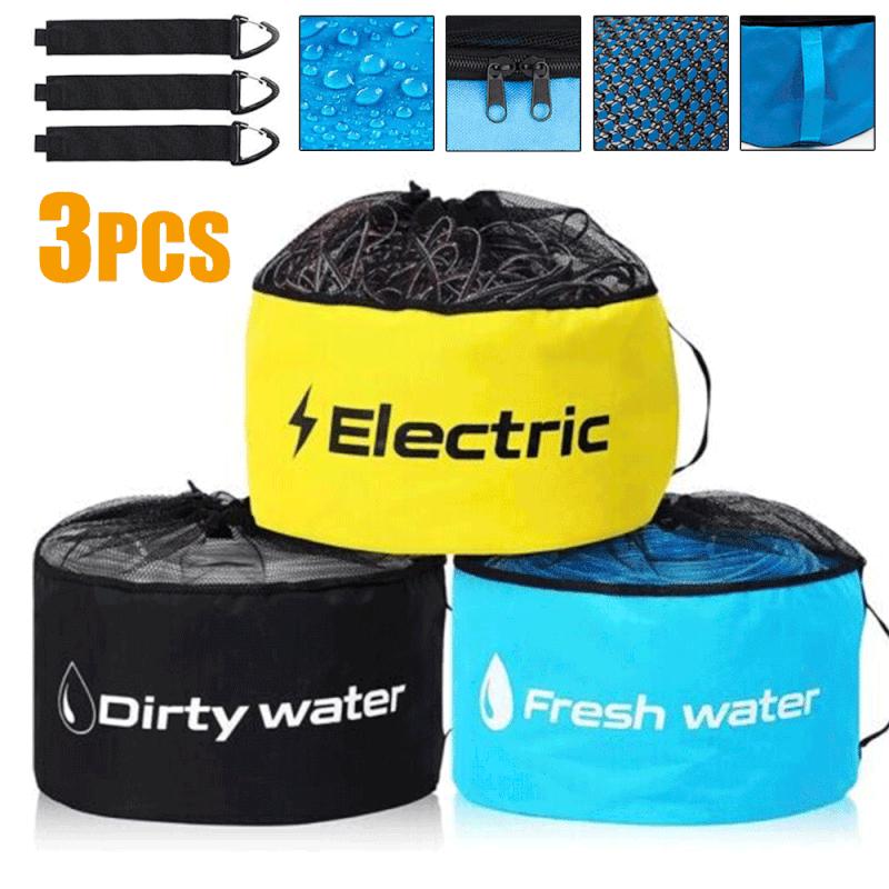 TEMU 3 Pack Heavy-duty Waterproof Rv Hose Storage Bags Suitable For Outdoor, Travel & Vehicle Use - Portable Hose With Durable For,, - Battery-free