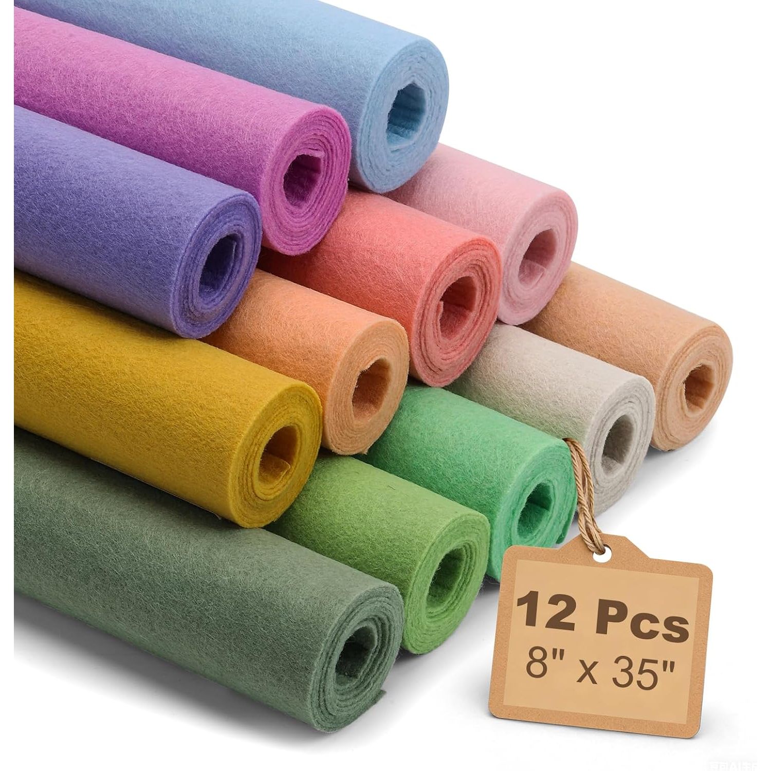 TEMU 12 Rolls Large Stiff Felt Sheets Suitable For Diy Crafts - 12 Assorted Colors Morandi Tones Nonwoven Felt Fabric, Per-scale For Sewing, ,