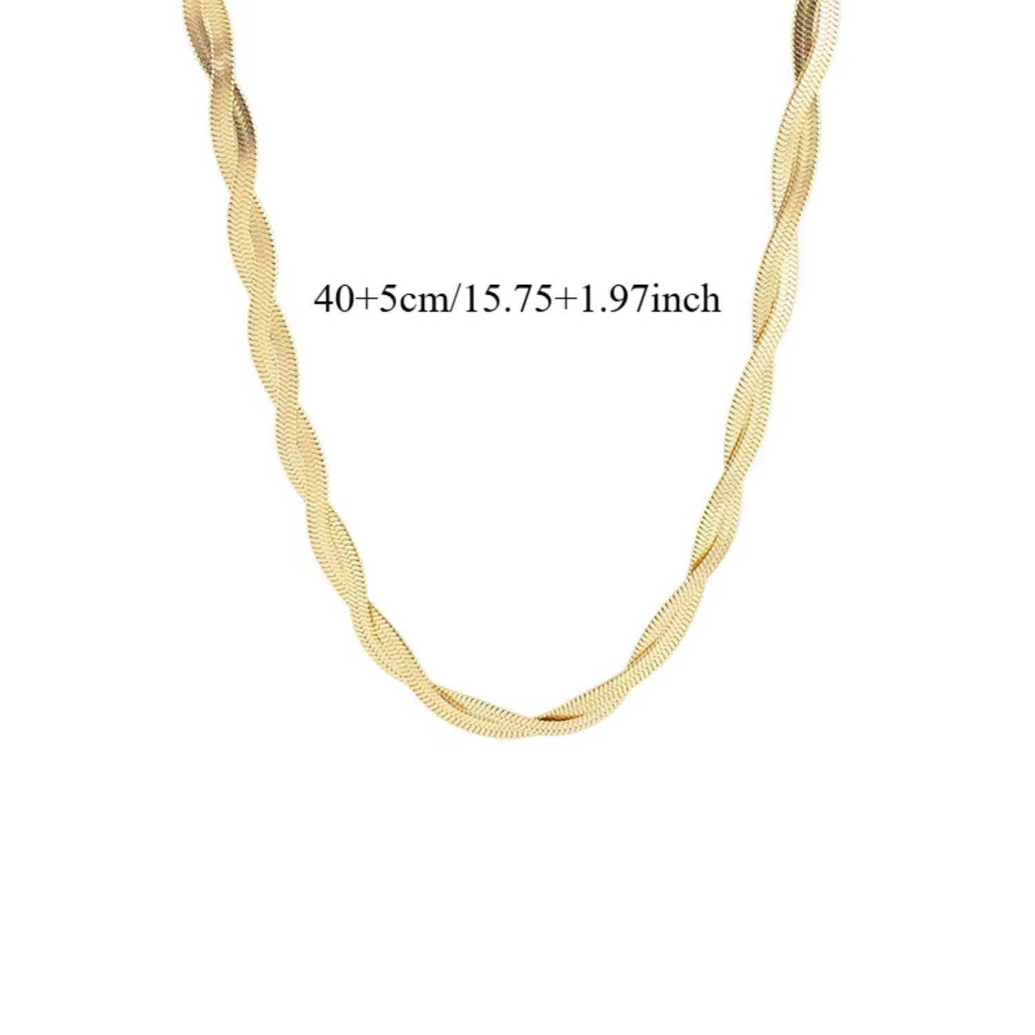 Double-Layer Stainless Steel Woven Flat Snake Chain Necklace