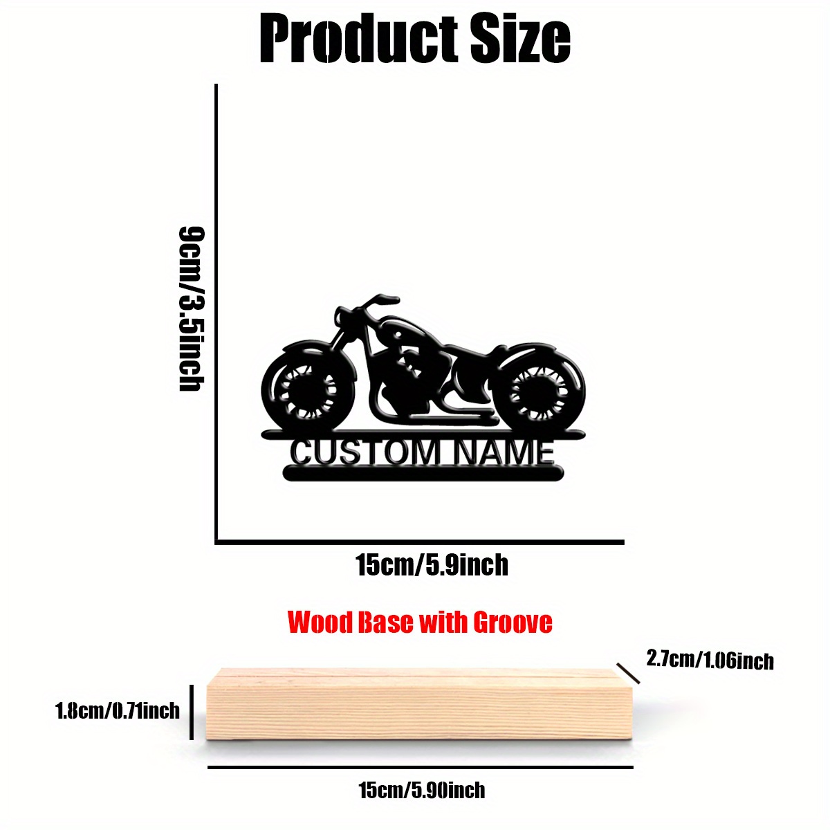 TEMU 1pc Of Stylish Custom Motorcycle Metal Sculptures With A Wooden Base, Tabletop Decor. Ideal As A Gift For Fans Of Racing And Motorcycles,