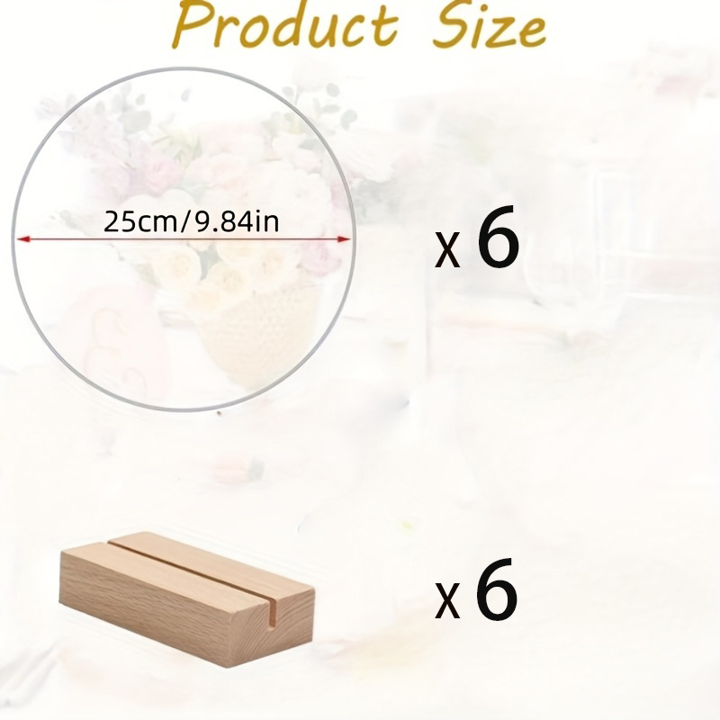 TEMU 12pcs Floral Wreath Center Decoration Set (including 6 Iron Rings And 6 Wooden Bases), 20-35cm Silver Metal Rings With Wooden Bases | Reusable